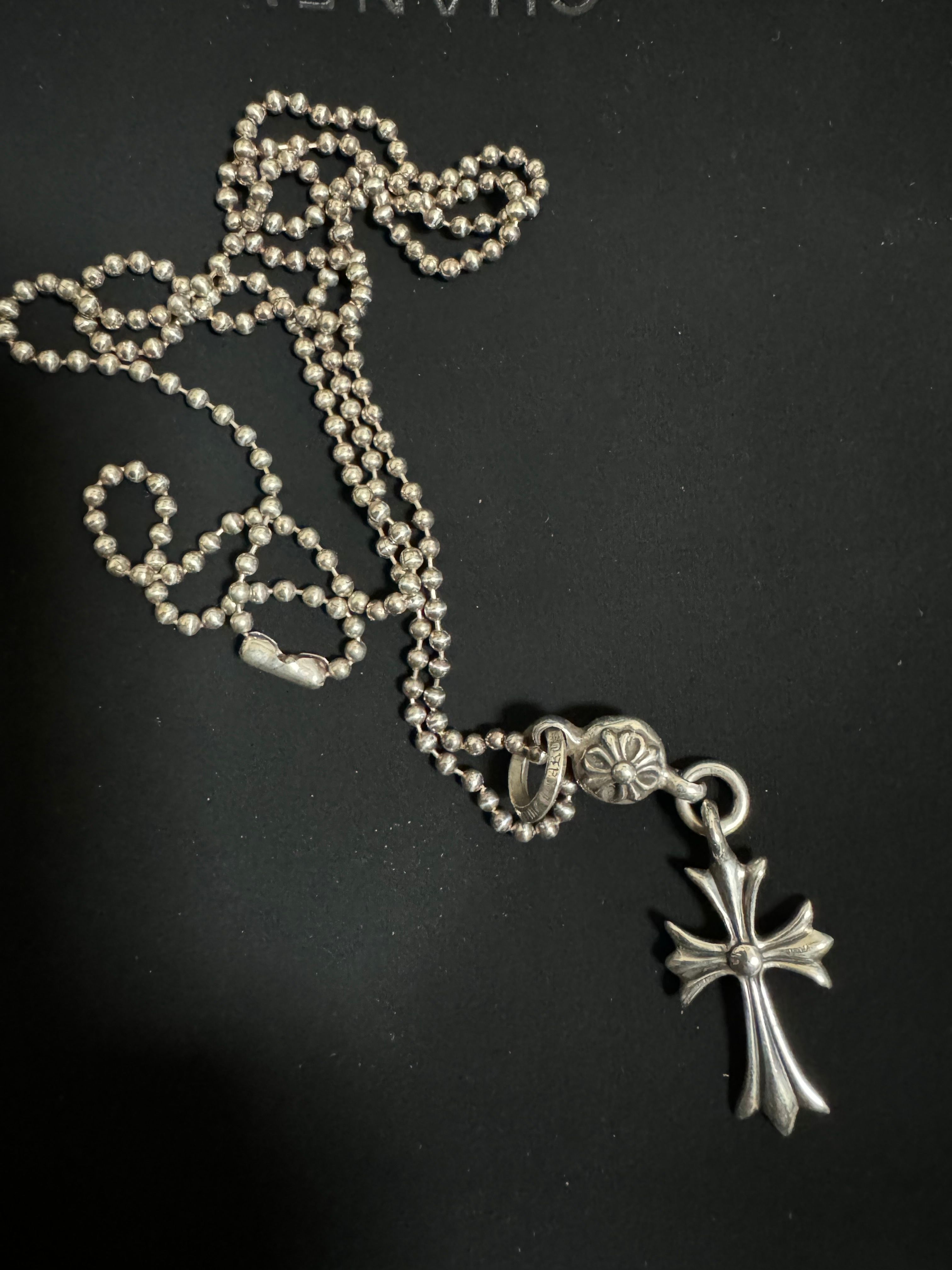 Chrome Hearts 1 Ball Tiny CH Cross Charm "Silver"