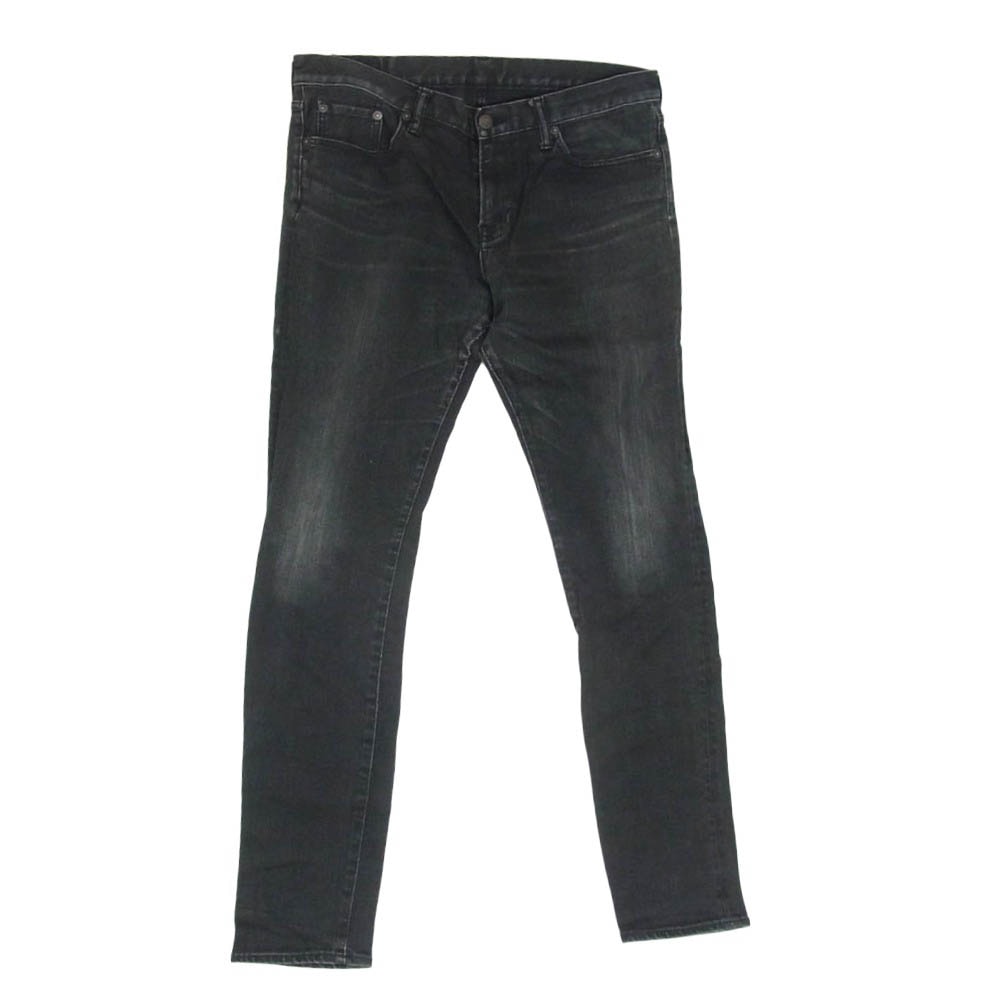 HYSTERIC GLAMOUR ヒステリックグラマー 0243AP13 野口強 USED 加工 S 裏地レオパード デニム スリム パンツ ブラック系 34【中古】