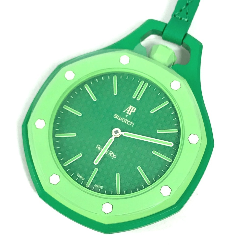 スウォッチ Swatch スウォッチ x オーデマピゲ ロイヤルポップ ポケットウォッチ SSX03G100N Audemars Piguet 手巻き 時計 チャーム 懐中時計 セラミック グリーンエイト グリーン 新品