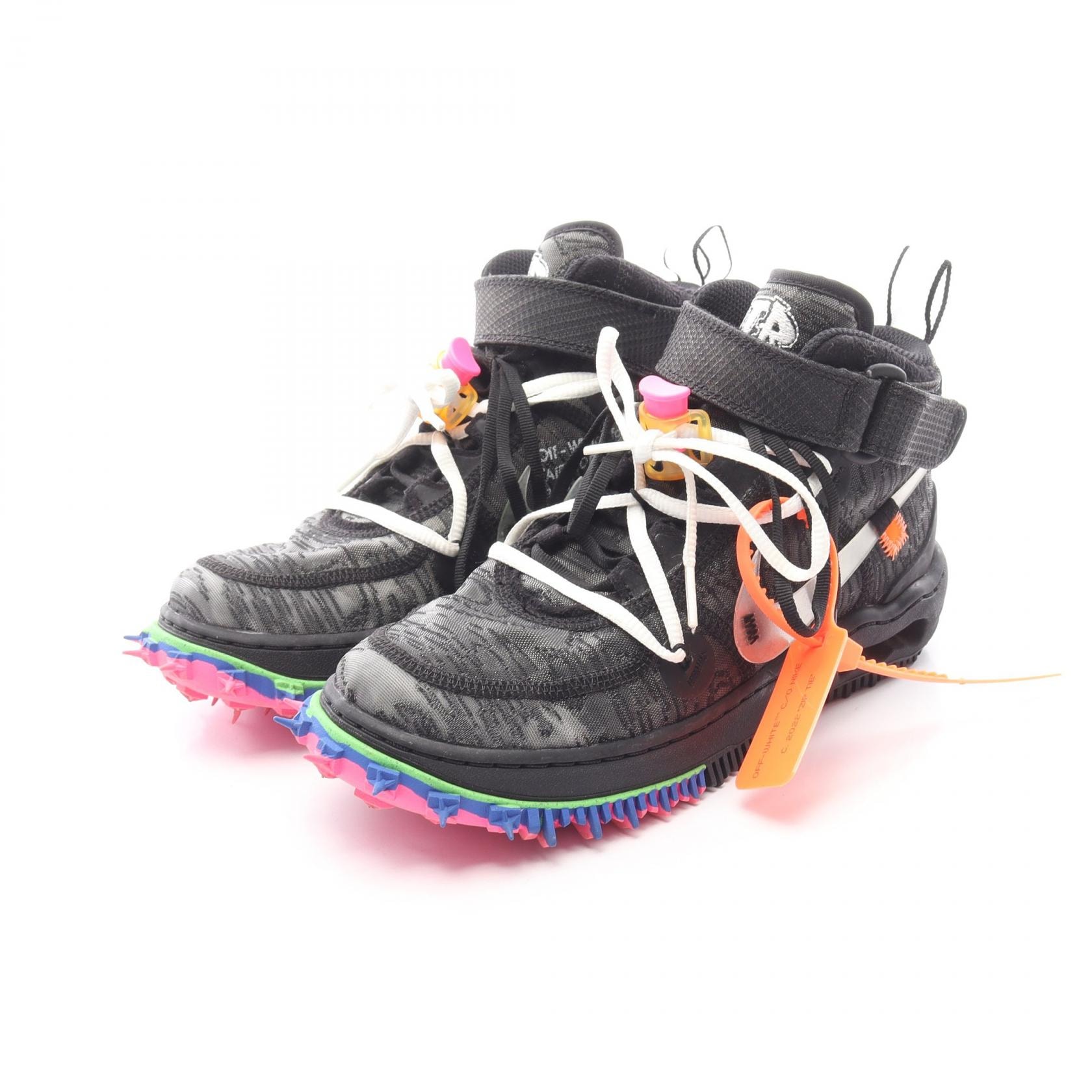 オフホワイト OFF-WHITE Off-White × Nike Air Force 1 Mid スニーカー 靴 ファブリック メンズ ブラック系 / マルチカラー DO6290-001 【中古】