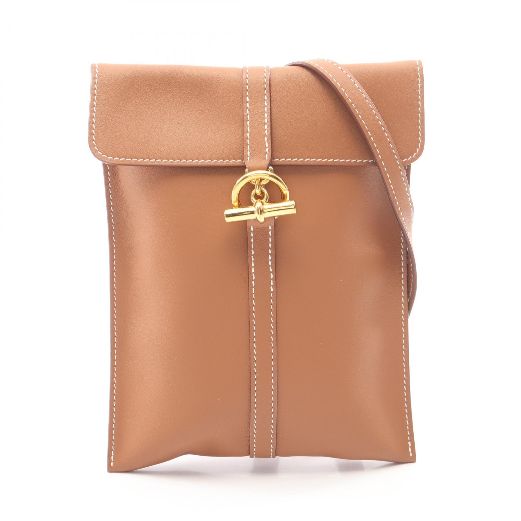 エルメス HERMES グレナン トゥーゴー ショルダーバッグ バッグ レザー カーフ(牛革) ヴォースイフト ヴォースイフト ゴールド W刻印(2024年製造) レディース ブラウン系 【中古】