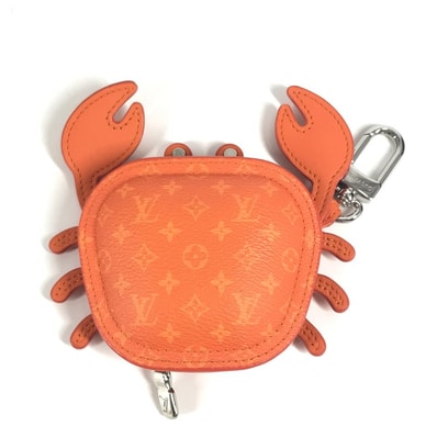 ルイヴィトン LOUIS VUITTON バッグチャーム LVクラブ M01929 モノグラム バッグチャーム 蟹 カニ コインケース イヤフォンケース キーホルダー モノグラムキャンバス オレンジ 美品