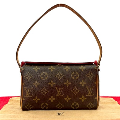 LOUIS VUITTON ルイヴィトン レシタル モノグラム レザー PVC ショルダーバッグ ブラウン
305-9
