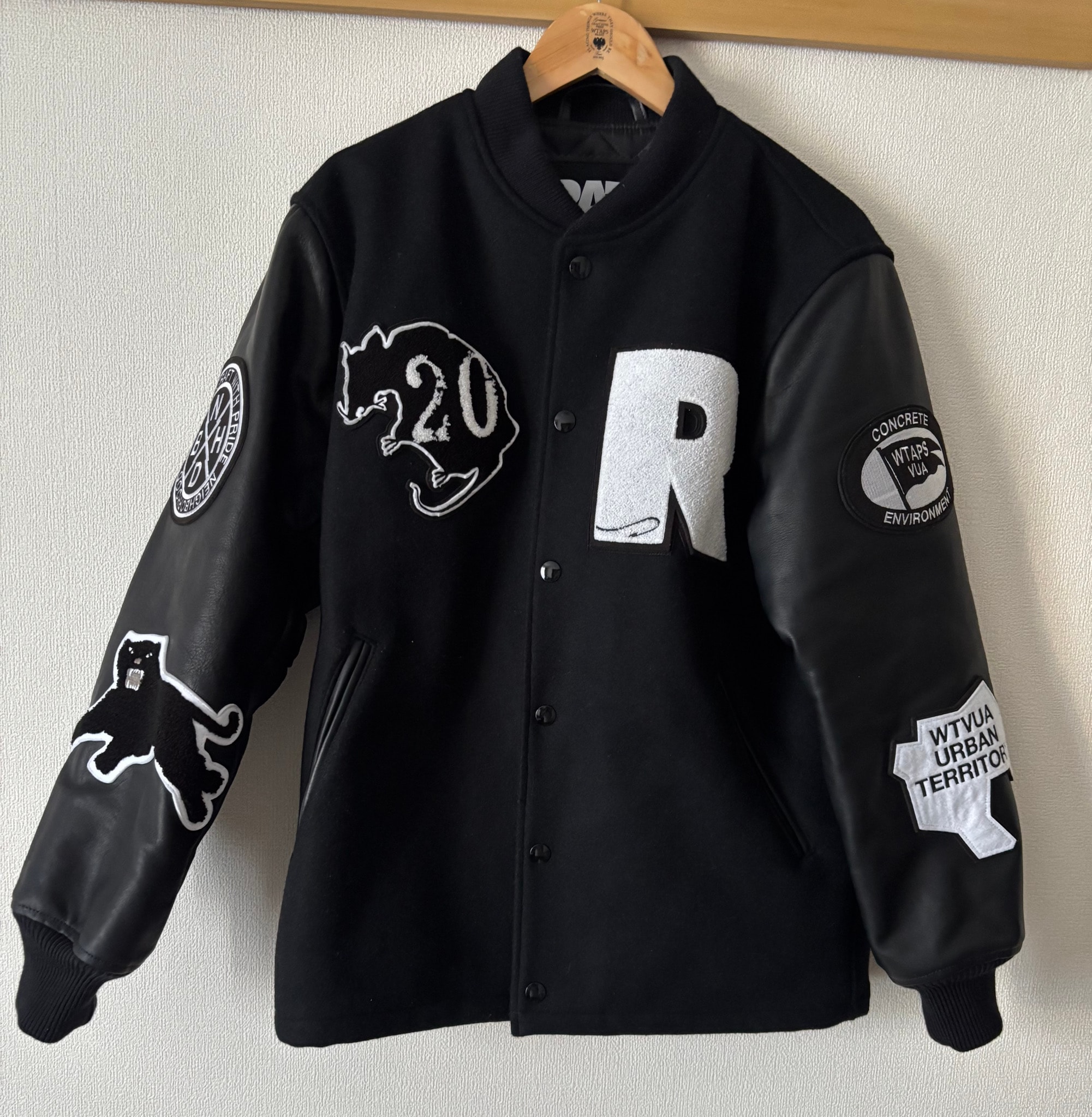 NEIGHBORHOOD x WTAPS x RATS 20th Leather x Melton Combination Jacket "Black"