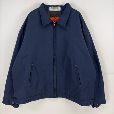 古着 レッドキャップ RED KAP ジャケット 中綿 フルジップ 大きいサイズ ワーク 作業着 3XL ネイビー系 無地 メンズ