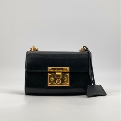 GUCCI(グッチ) パドロック スモール 409487 チェーン ショルダーバッグ ブラック