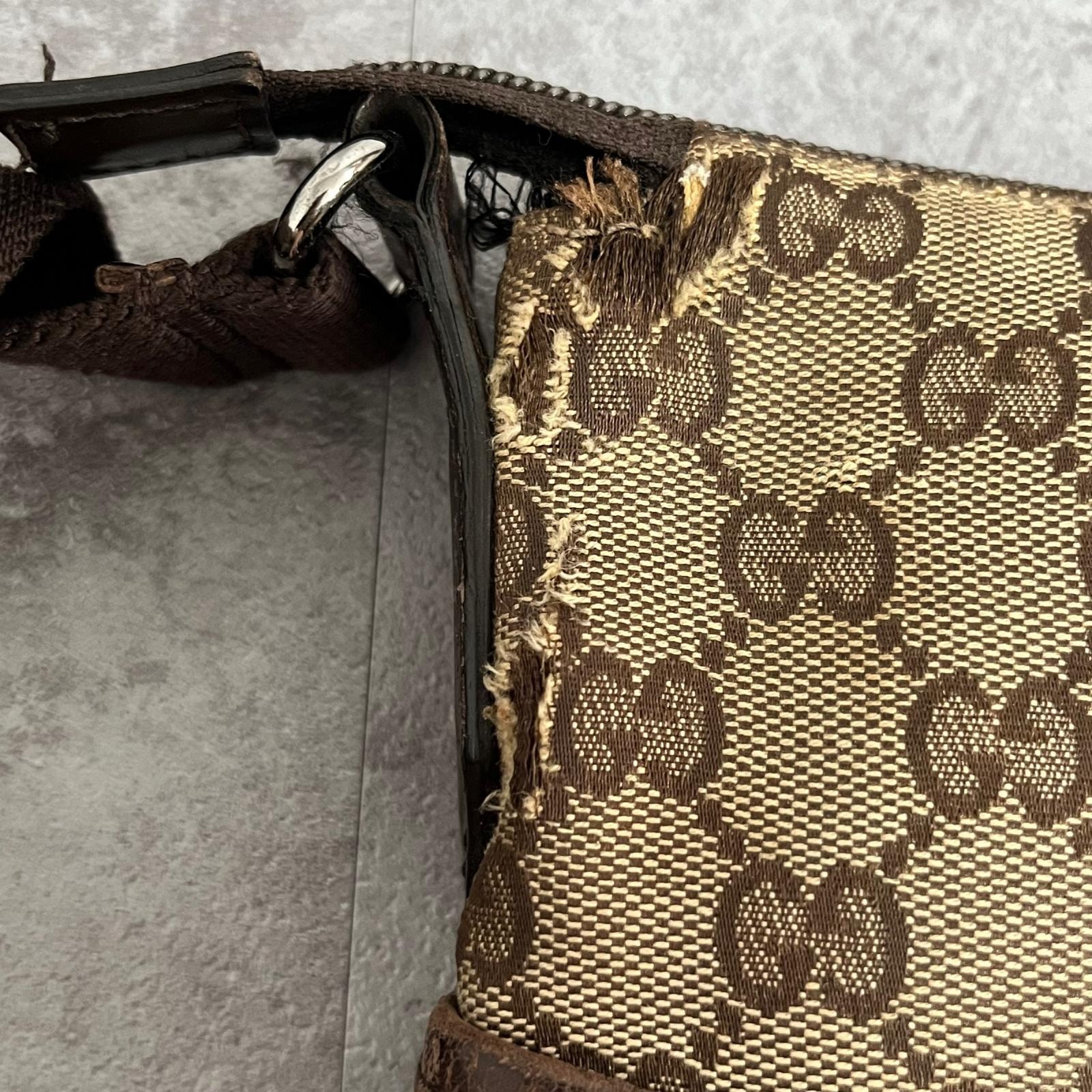 D (傷や汚れあり)】【GUCCI】グッチ GGキャンバス ショルダーバッグ