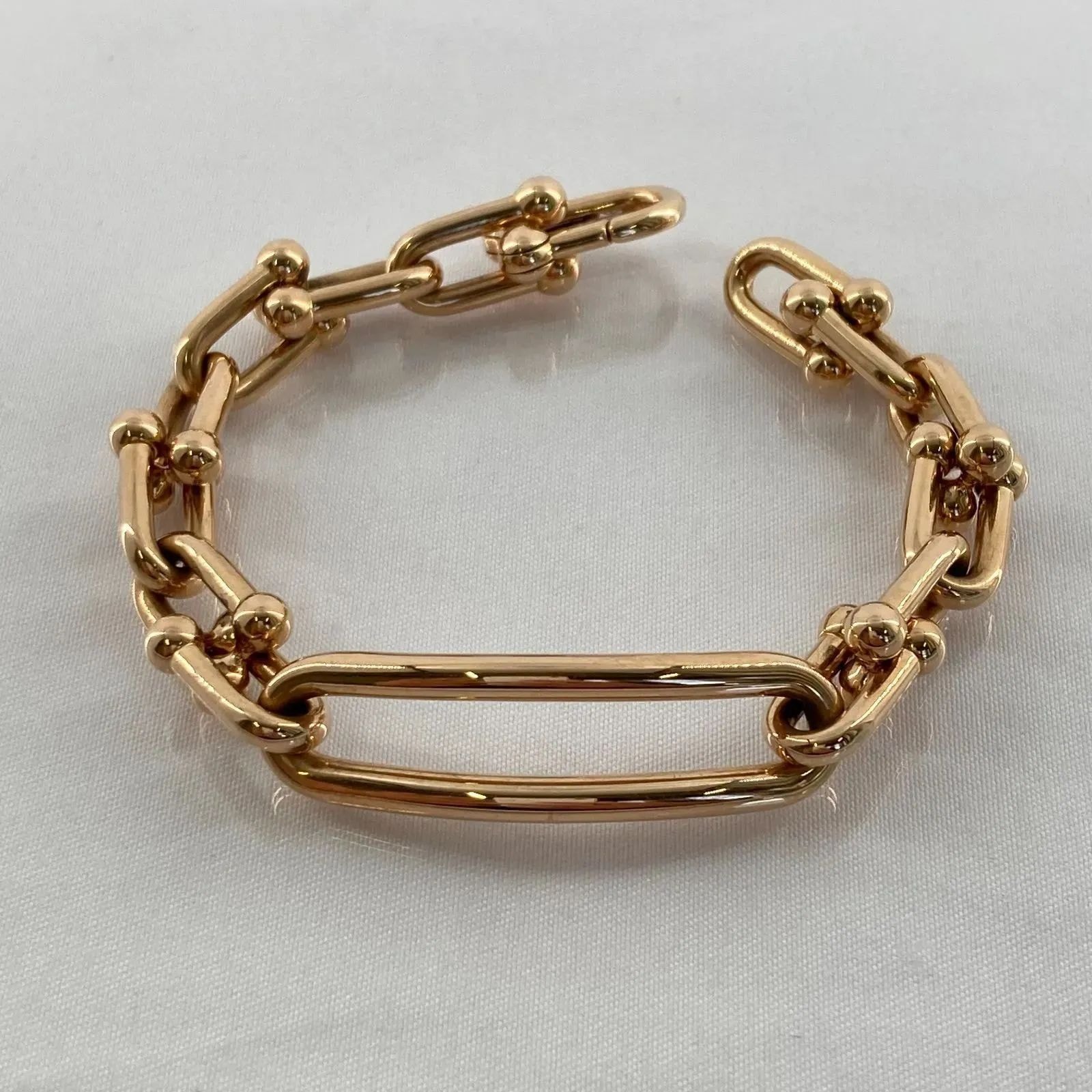 TIFFANY&CO(ティファニー) ハードウェア ミディアムリンク ブレスレット Au750(PG) 19.8g ゴールド