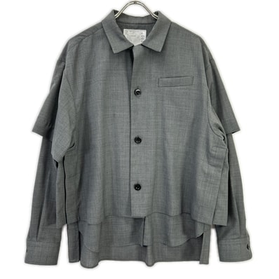 サカイ 22年製 22-02807M グレー Suiting Layered Shirt/スーツレイヤードシャツ 1