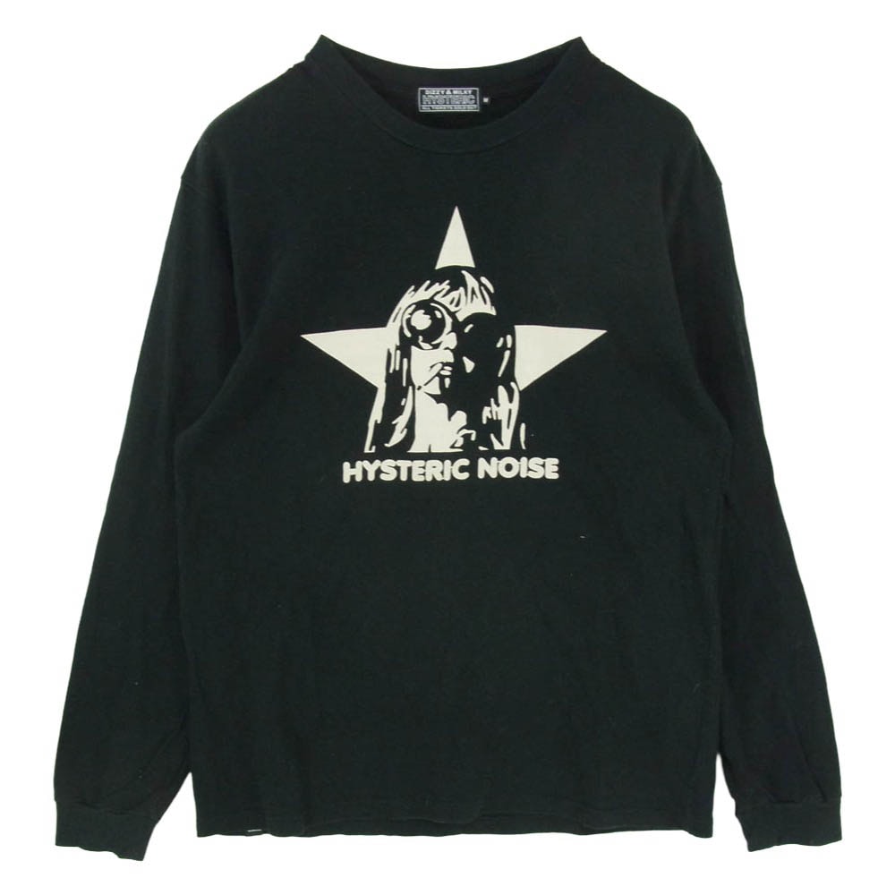 HYSTERIC GLAMOUR ヒステリックグラマー 25AW 02253CL04 HYSTERIC NOISE グラフィック プリント コットン 長袖 Tシャツ ロンT カットソー ブラック系 M【中古】