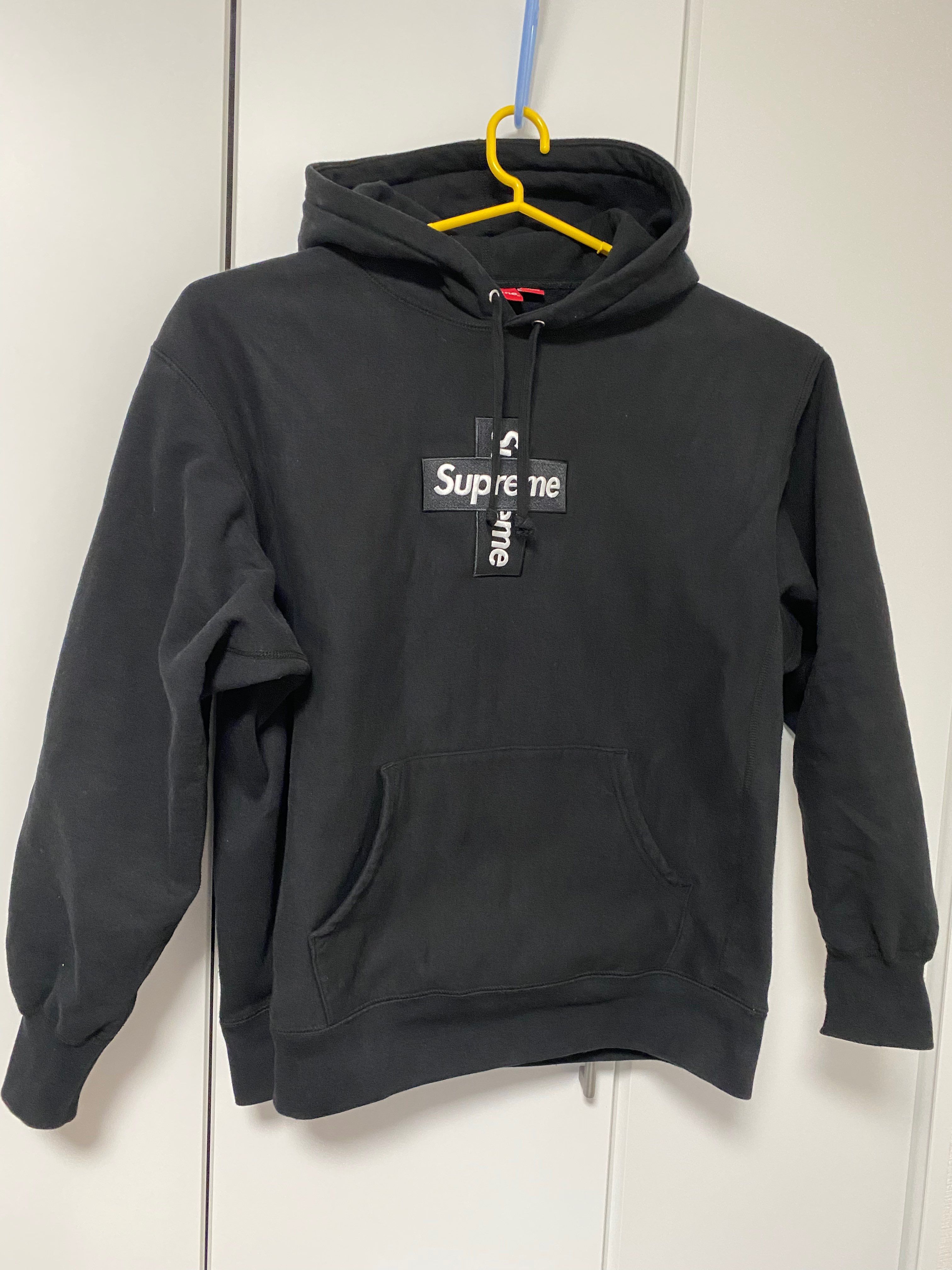 Supreme Cross Box Logo Hooded Sweatshirt "Black"