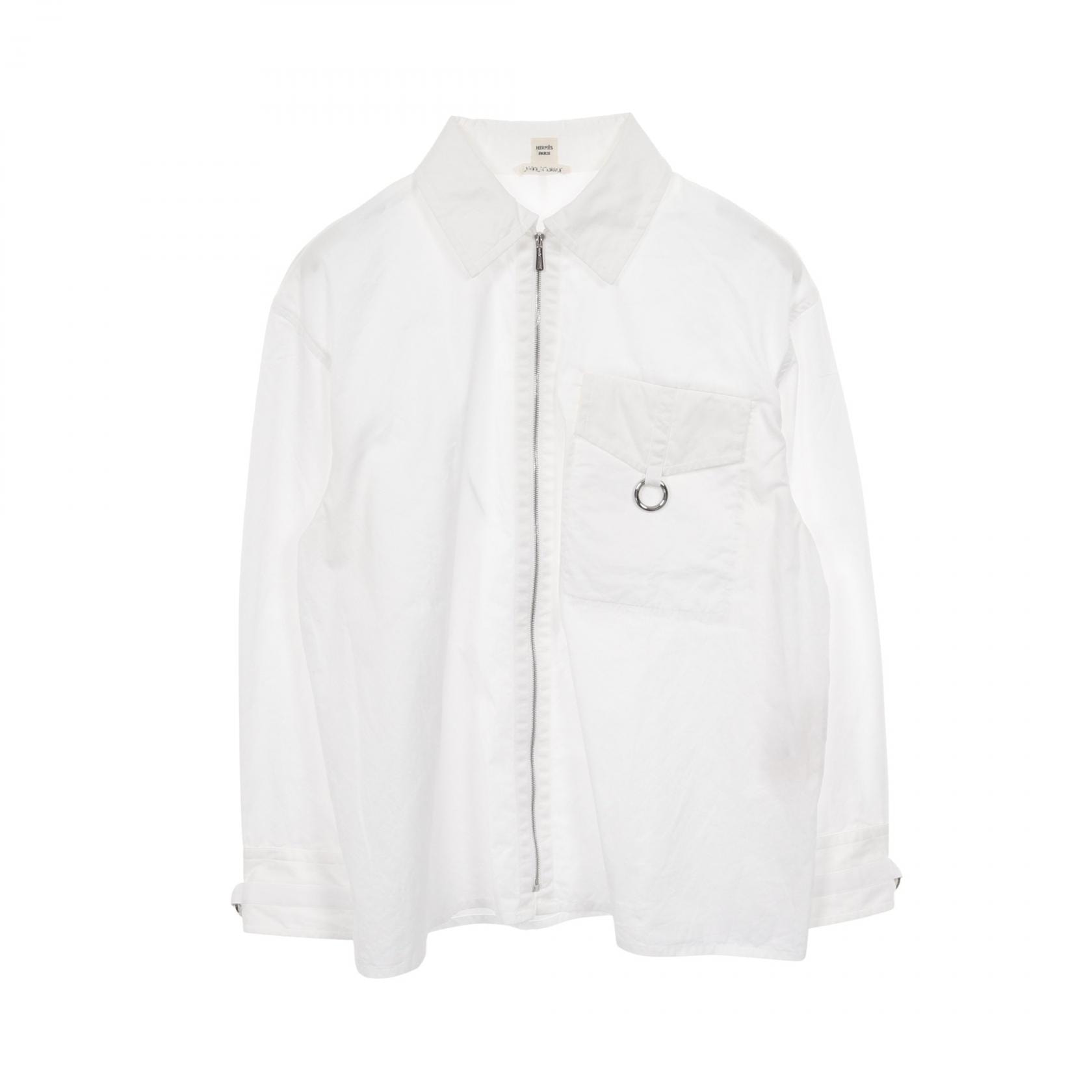 エルメス HERMES セリエボタン 長袖シャツ 衣料品 トップス コットン ホワイト レディース ホワイト系 【中古】