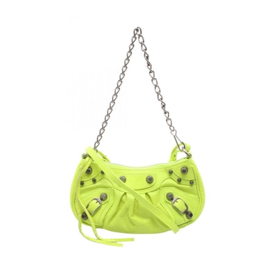 バレンシアガ BALENCIAGA LE CAGOLE MINI BB ル カゴール ミニ 2WAY ハンドバッグ バッグ レザー レディース イエロー系 695814 【中古】
