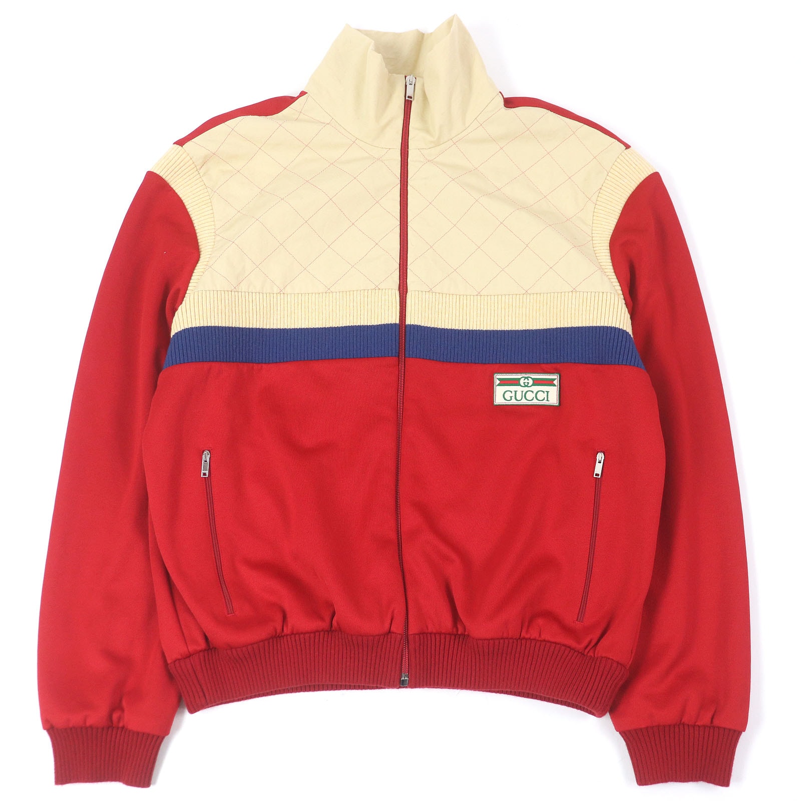 美品 グッチ ジャケット レッド アイボリー メンズ M 625287