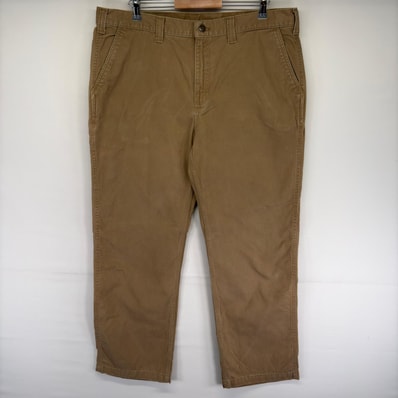 古着 カーハート Carhartt パンツ ワーク ワンポイント ジッパーフライ ツールポケット 長ズボン 大きいサイズ ベージュ系 メンズ