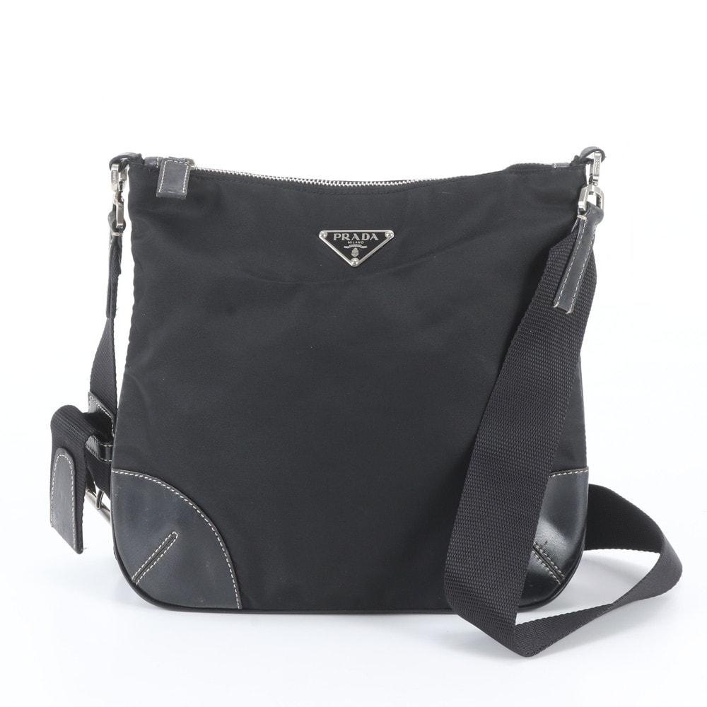 ■美品 プラダ テスート ナイロントライアングルロゴショルダーバッグ