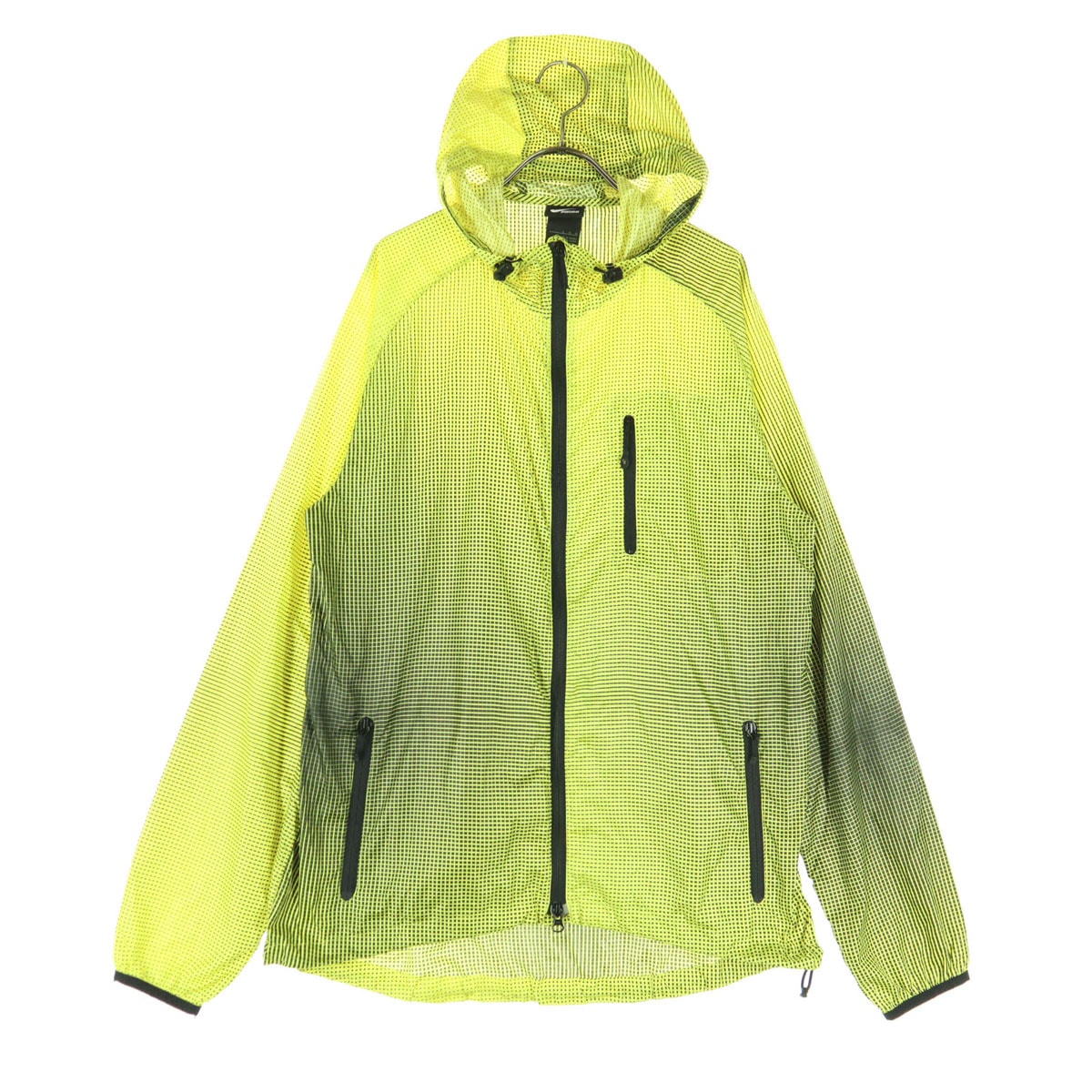 美品 NIKE ナイキ スクエアドット柄 フルジップ ウインドブレーカー L イエロー