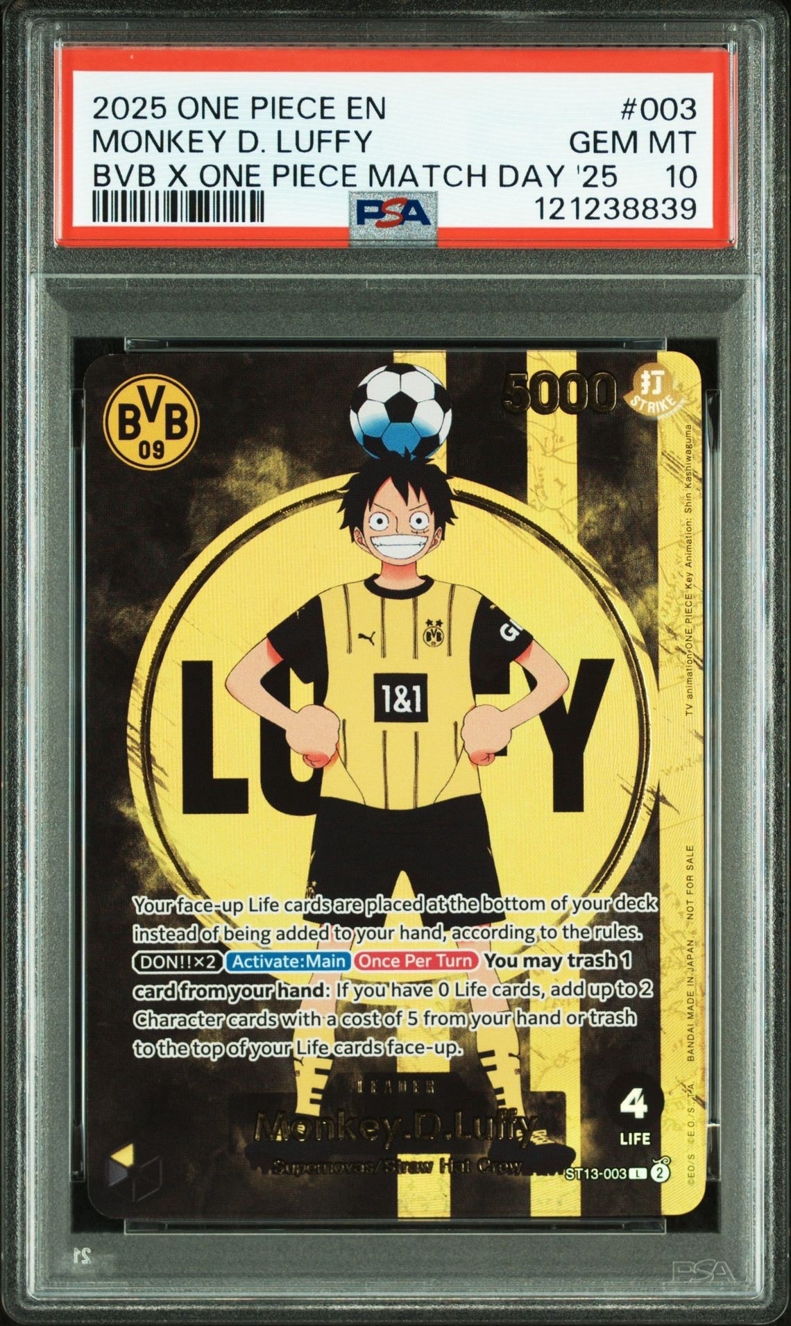 PSA10ドルトムント モンキー・D・ルフィ #003 783 PSA10ドルトムント モンキー・D・ルフィ #003 783 PSA10