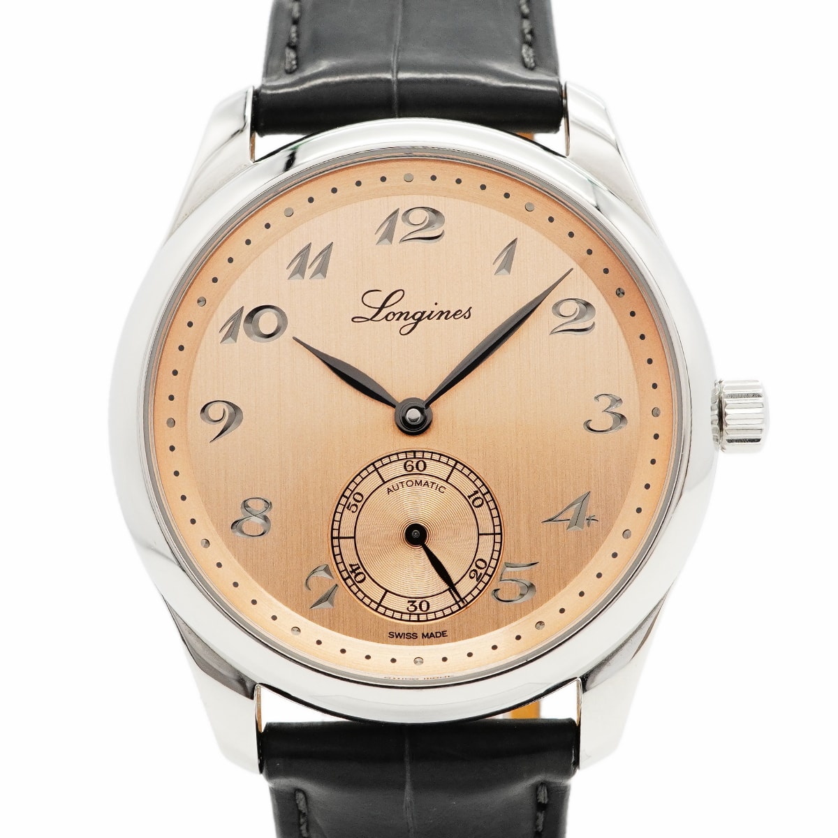 ★最終価格【6wcc0242】ロンジン マスターコレクション L2.843.4.93.2 サーモンピンク文字盤【中古】腕時計 メンズ