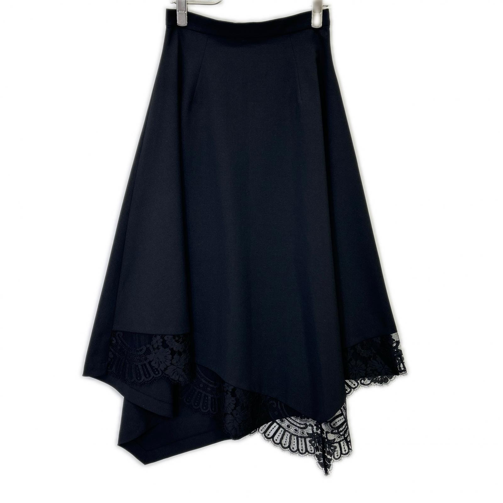 アカネウツノミヤ STUDIOUS別注 SAO-FSK101-3002 ブラック lace hem skirt/レースヘムスカート 36