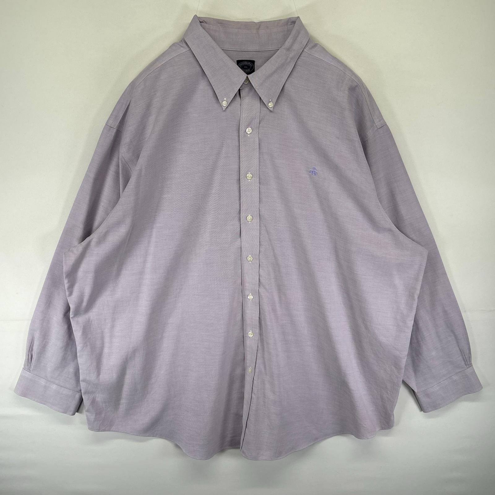 古着 ブルックスブラザーズ Brooks Brothers 長袖シャツ ボタンダウン ワンポイントロゴ 1818 大きいサイズ 3XLT  パープル系 メンズ