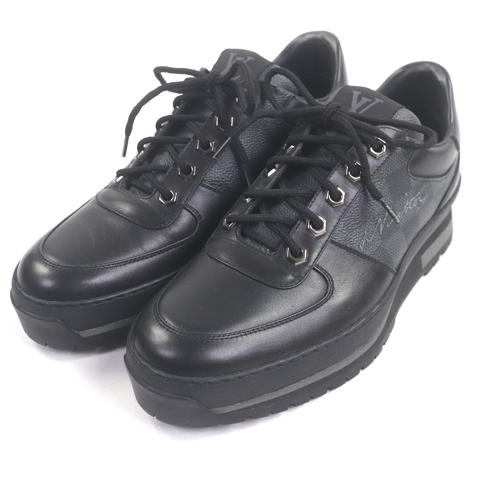 極美品 ルイヴィトン ローカットスニーカー ハーレムライン ブラック グレー