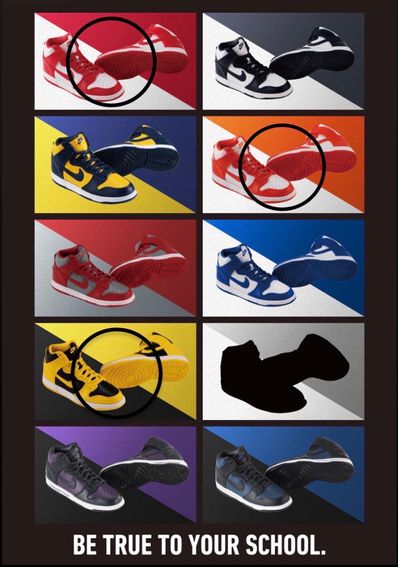 PREMIUM BANDAI × NIKE DUNK HIGH miniature collection IOWA"Black/Yellow" (48mm×25mm)