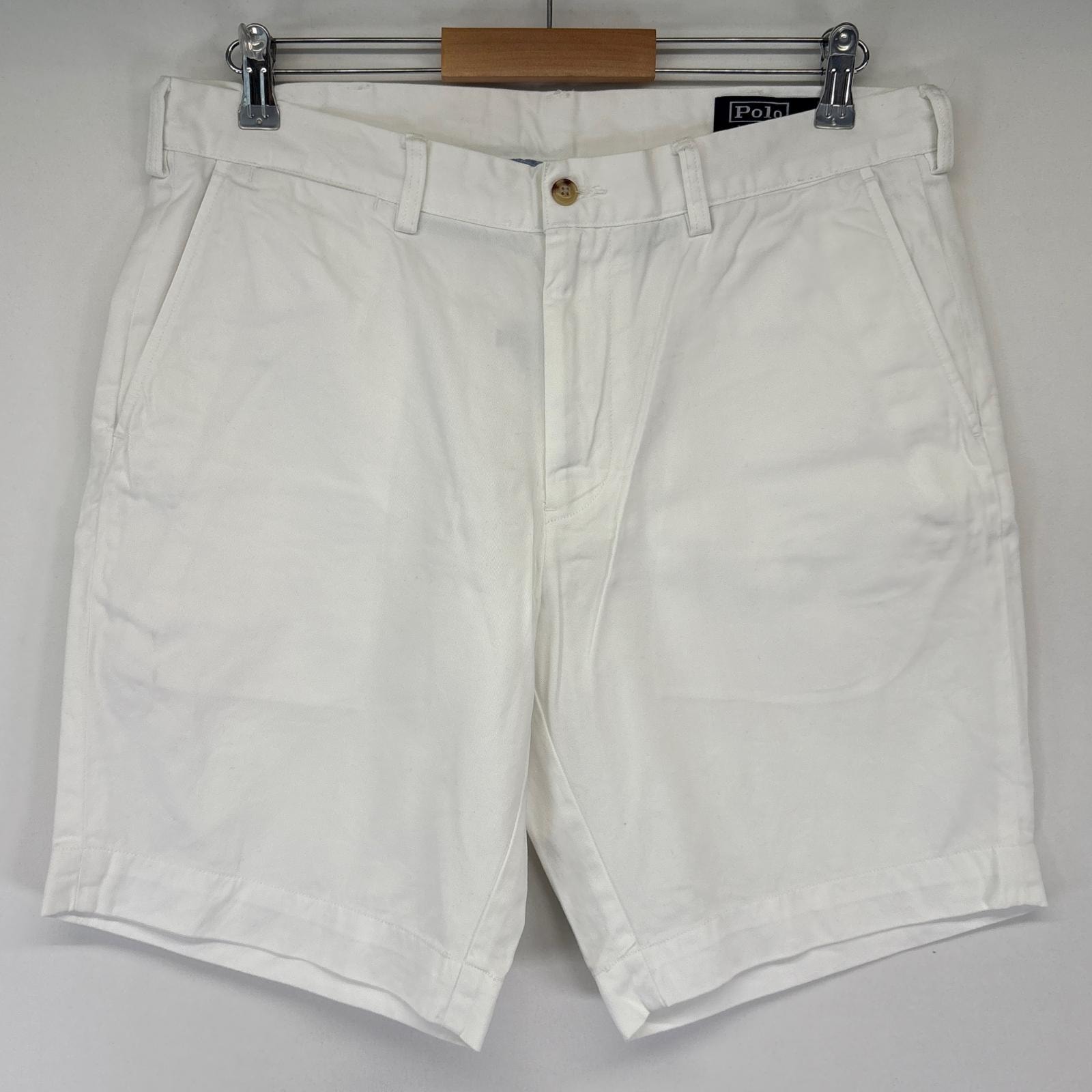 古着 ポロバイラルフローレン Polo by Ralph Lauren ショートパンツ チノショーツ ワンポイント ハーフ 半ズボン 短パン w34 ホワイト メンズ