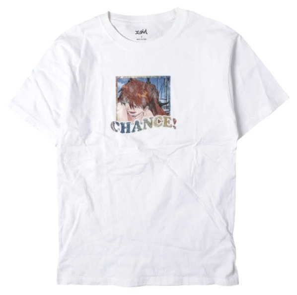 X-girl x EVANGELION エックスガール エヴァンゲリオン 別注 CHANCE! S/S TEE プリントTシャツ 105201011037 S WHITE 半袖 アスカ トップス g13378