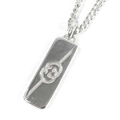 美品 グッチ
ネックレス ダイアゴナルインターロッキングG シルバー メンズ 774055