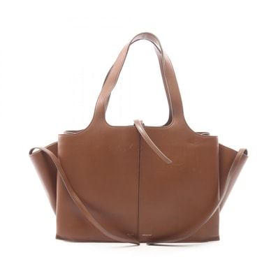 セリーヌ CELINE トリフォルド ミディアム トートバッグ バッグ レザー レディース ブラウン系 178883 【中古】