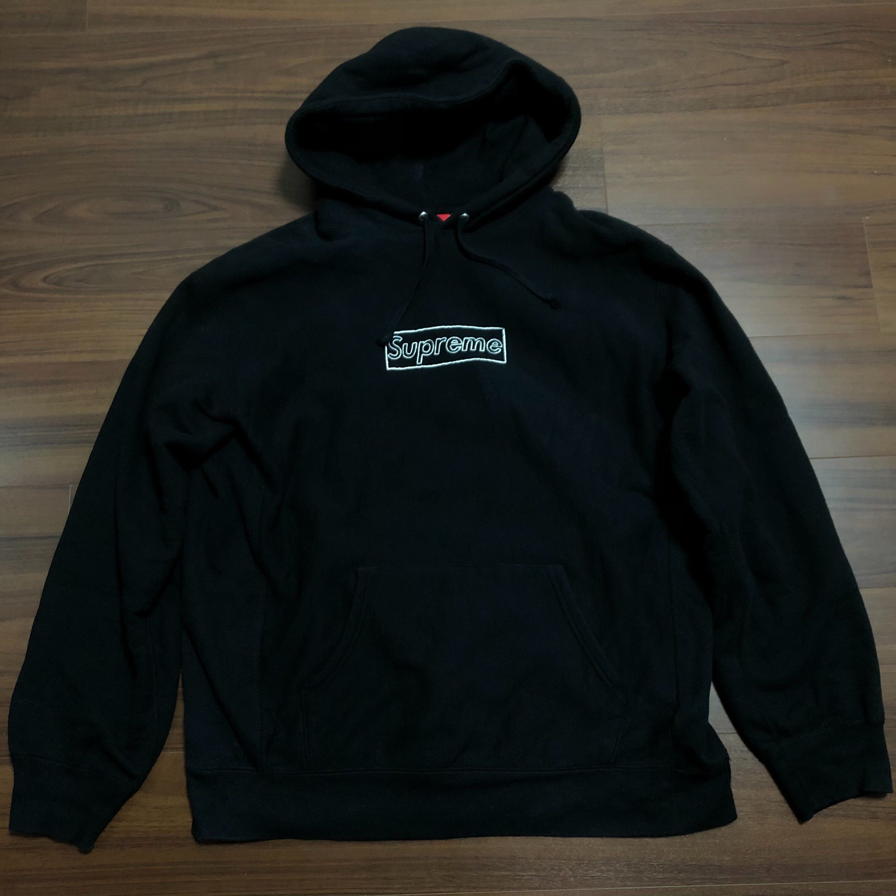 Supreme KAWS Chalk Logo Hooded Sweatshirt "Black"(2021)