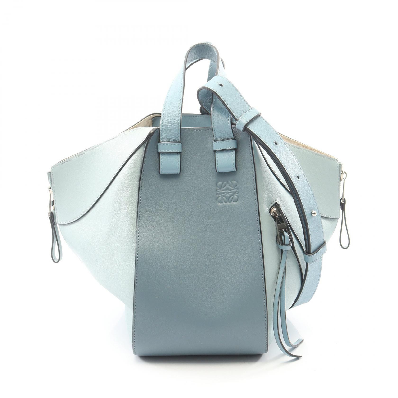 ロエベ LOEWE HAMMOCK SMALL ハンモック スモール 2WAY ハンドバッグ バッグ レザー レディース ブルー系 【中古】