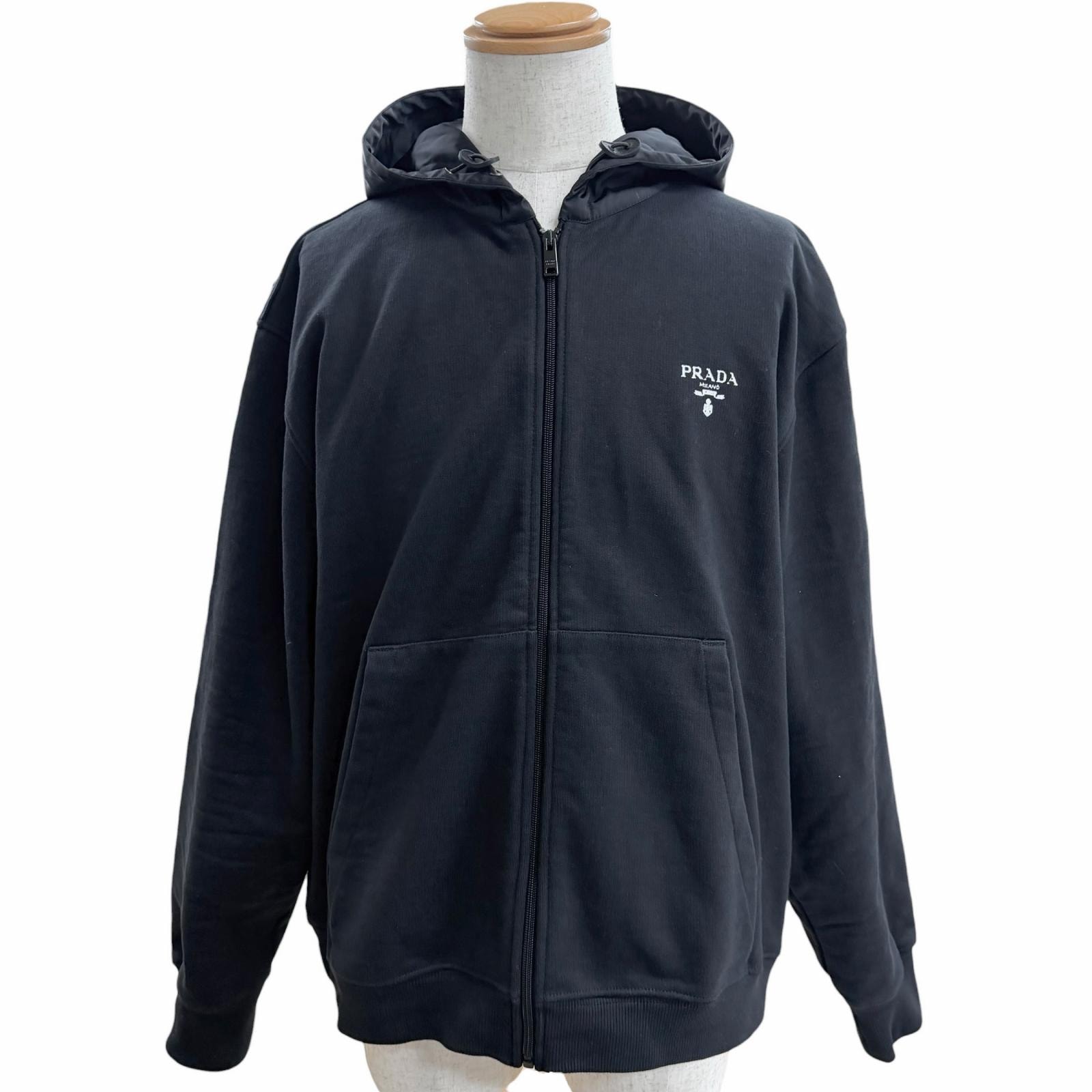 美品 プラダ パーカー ブラック メンズ L UJL203