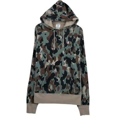古着 チャンピオン Champion REVERSE WEAVE リバースウィーブ 迷彩柄 スウェットプルオーバーパーカー メンズL相当/eaa635459