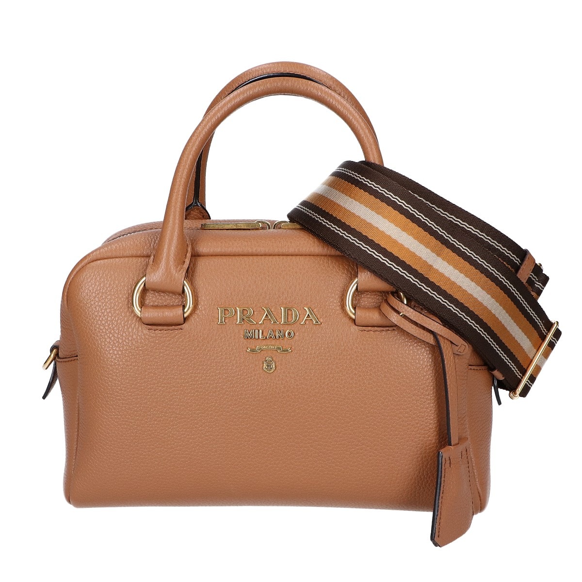 プラダ 1BB108 ブラウン レザー 2wayバッグ -