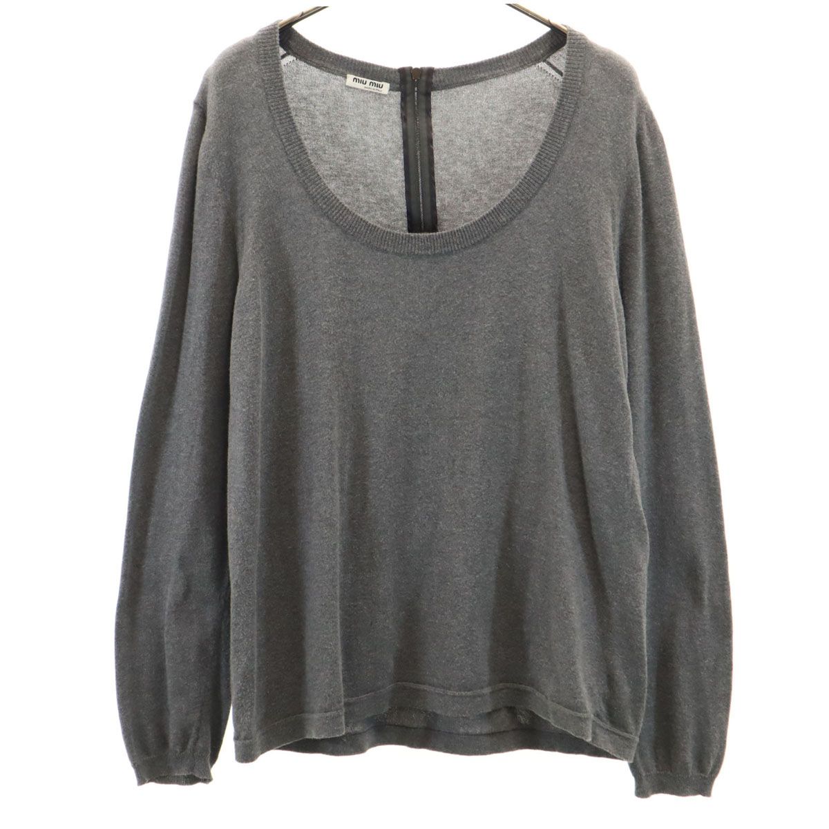 MIUMIU ミュウミュウ イタリア製 長袖 ニット 42 チャコールグレー セーター