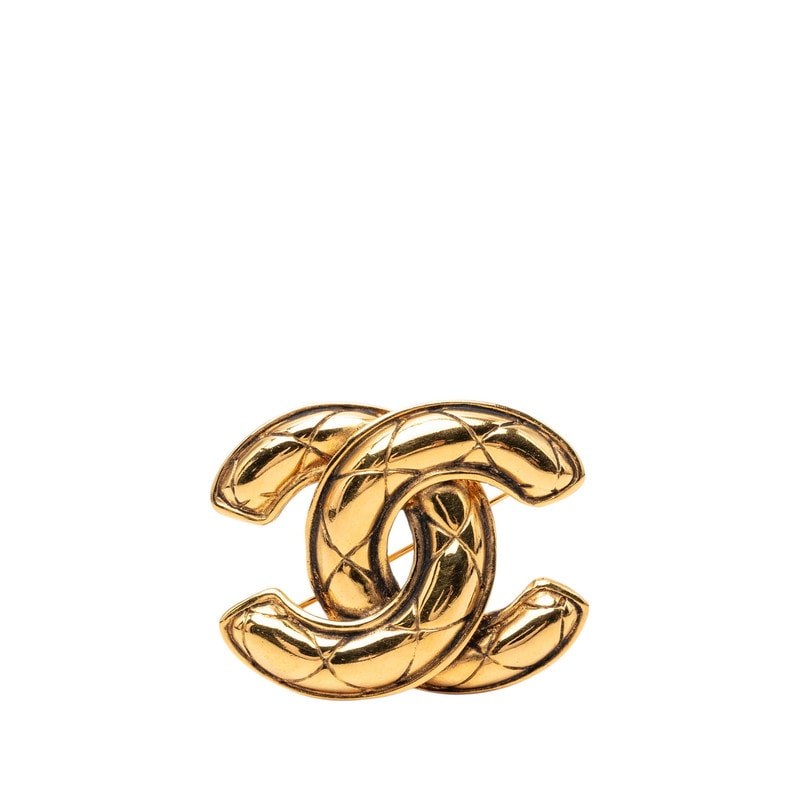 シャネル マトラッセ ココマーク ブローチ ゴールド メッキ レディース CHANEL 【中古】