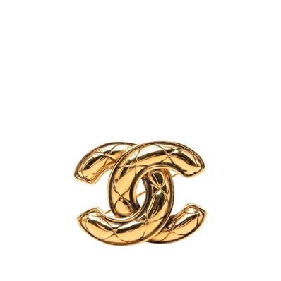 シャネル マトラッセ ココマーク ブローチ ゴールド メッキ レディース CHANEL 【中古】