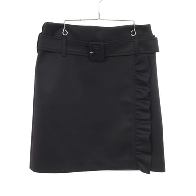 プラダ PRADA フリル スカート 衣料品 ボトムス ポリエステル レディース ブラック系 P1820H 【中古】