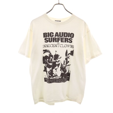 BEAMS ビームス anvil アンヴィル BIG AUDIO SURFERS 半袖 Tシャツ M アイボリー