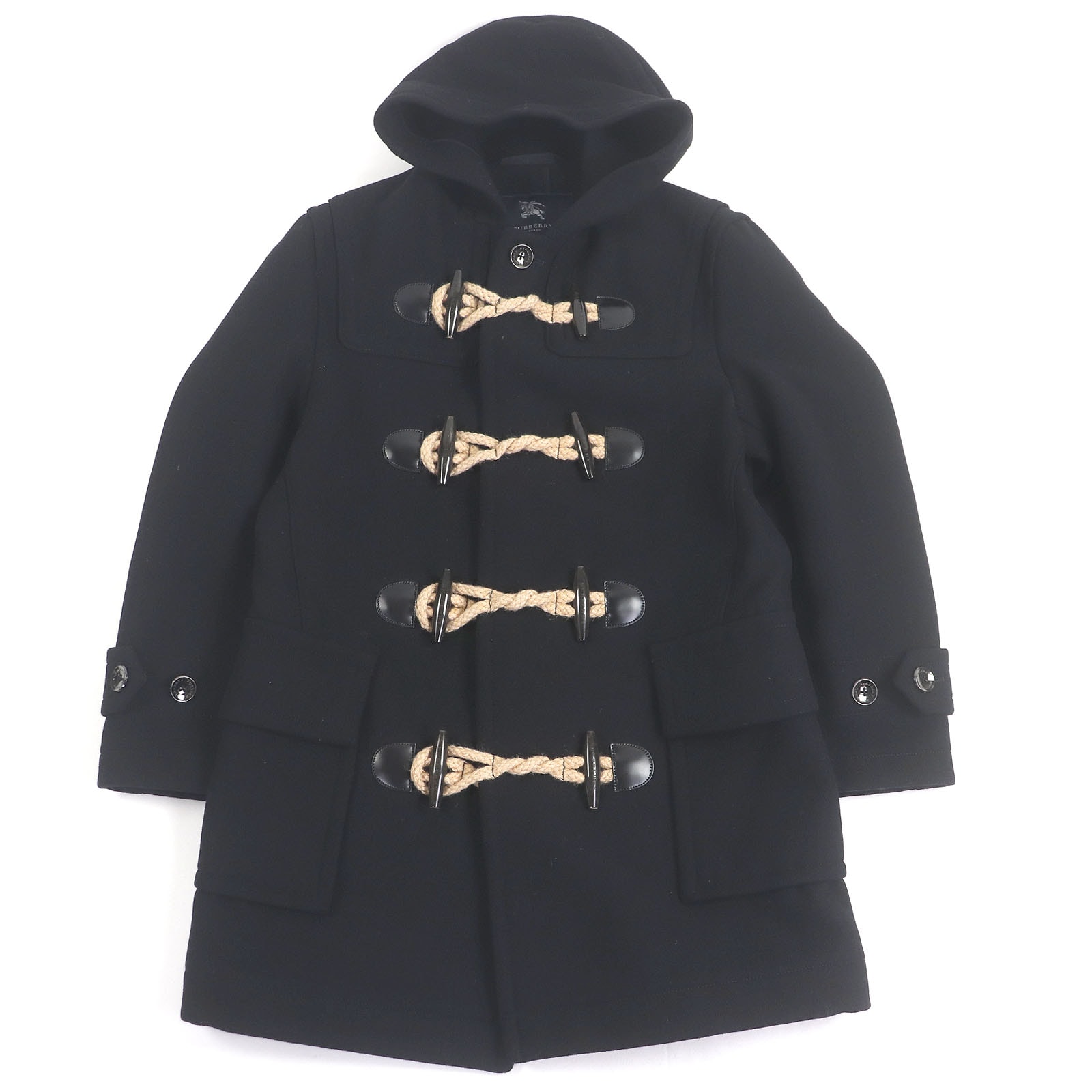 【美品✨】バーバリーロンドン　ダッフルコート　メガチェック  黒　ロゴボタン　M 美品！バーバリーロンドン ダウンライナー付きコート M メガチェック