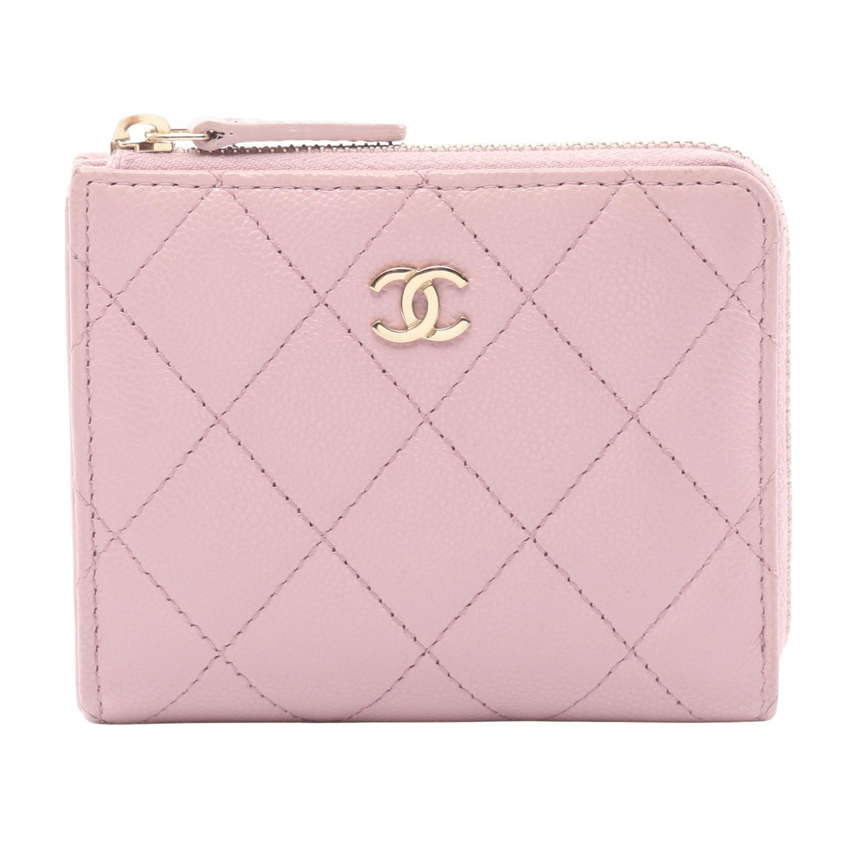 シャネル CHANEL マトラッセ ラウンド財布 財布 レザー グレインドカーフスキン レディース ピンク系 AP3999 【中古】