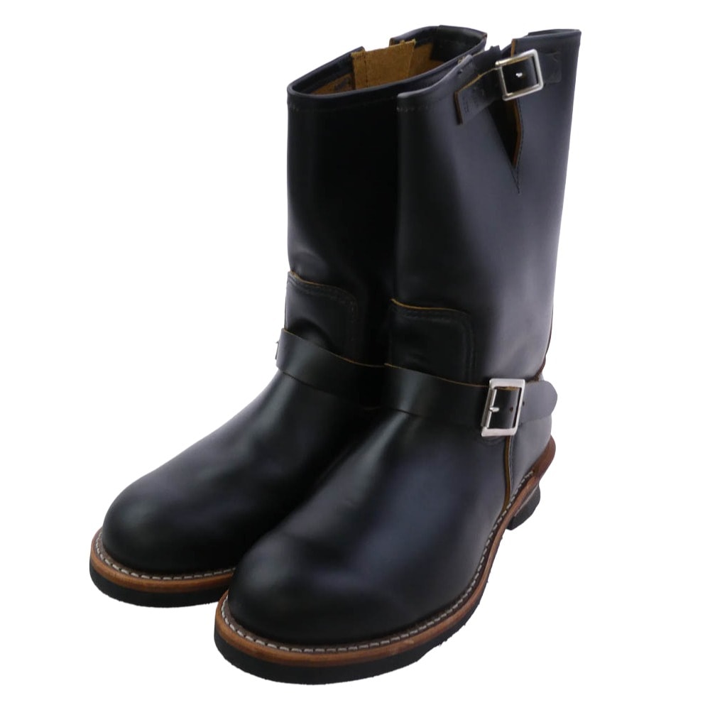 RED WING レッドウィング ブーツ 2966 USA製 11inch Engineer Boots NON STEEL TOE 茶芯  ノンスチール エンジニア ブーツ ブラック系 10.5【中古】