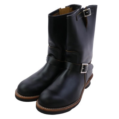 RED WING レッドウィング ブーツ 2966 USA製 11inch Engineer Boots NON STEEL TOE 茶芯 ノンスチール エンジニア ブーツ ブラック系 10.5【中古】