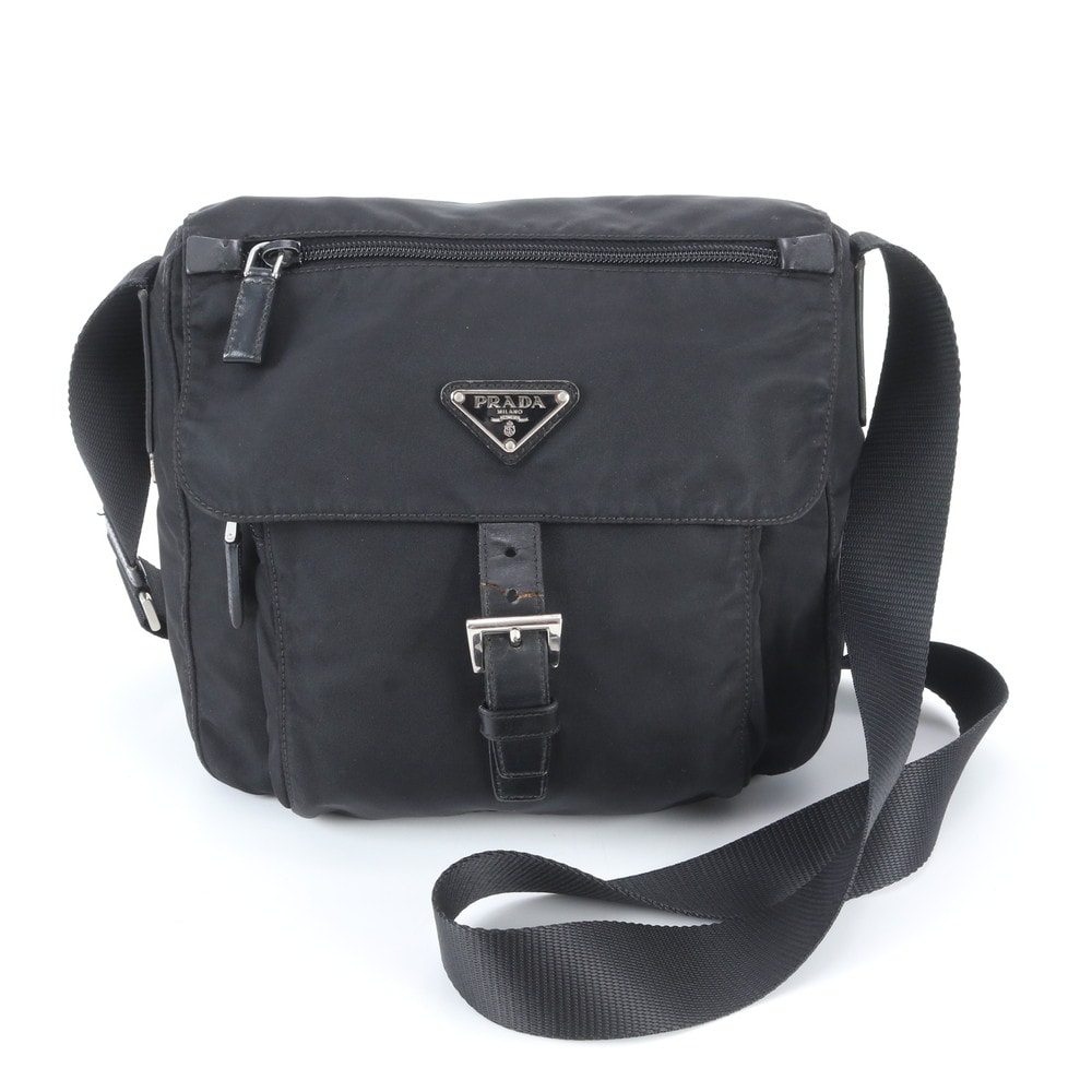 ■美品 プラダ テスート ナイロントライアングルロゴショルダーバッグ