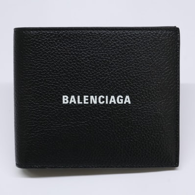 バレンシアガ 【新品同様】594549 Cash Square Folded グレインカーフスキン スクエア フォールドウォレット