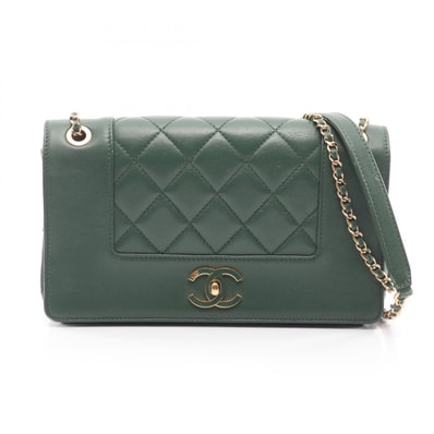 シャネル CHANEL マトラッセ ショルダーバッグ バッグ レザー レディース グリーン系 【中古】