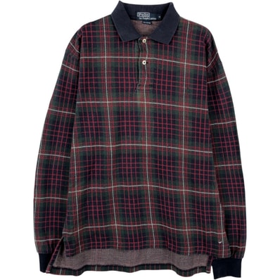 古着 ラルフローレン Ralph Lauren POLO by Ralph Lauren 長袖 チェック ポロシャツ メンズM相当/eaa667177