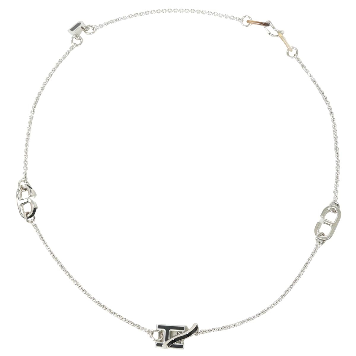 HERMES エルメス ネックレス アルファベット 黒 (ブラック) ラッカー/スイフト/バッファローホーン シルバー金具 新品
